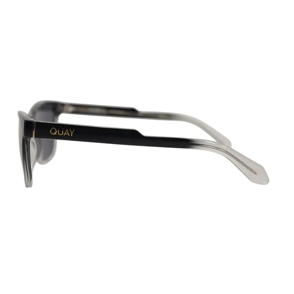 Quay Australia HARDWIRE Rectangle Sunglasses - Black Clear / Smoke - NWT